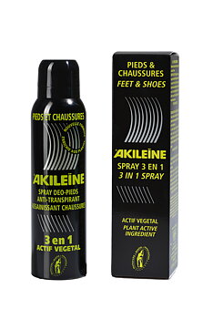 Akileine 3 in 1 Spray - 150 ml - Få bort fotsvett i skor