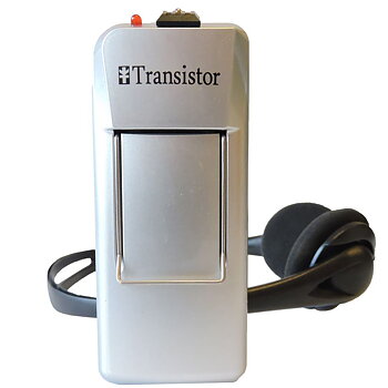 Transistori - Puhelinvahvistin Favorit, kuulokkeiden kanssa
