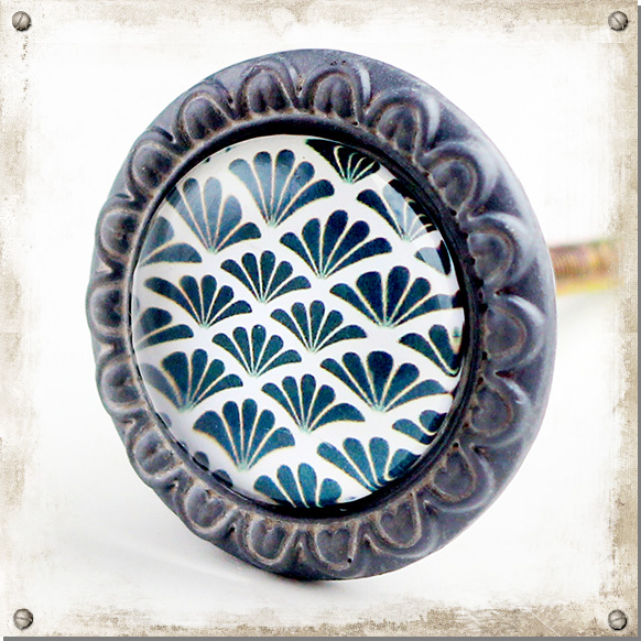 Metallknopp med glas, trädgård