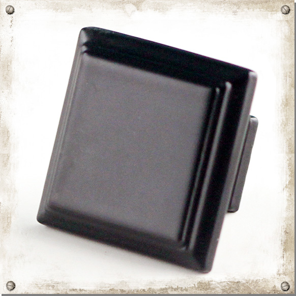 Metallknauf quadratisch, schwarz