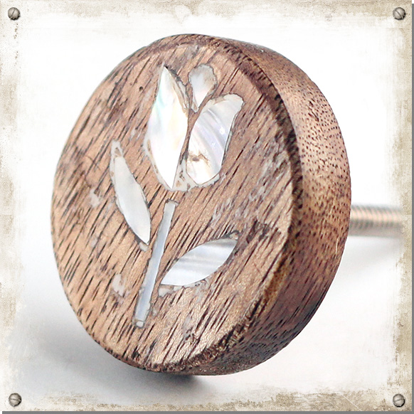 Runder Holzknauf, Tulpe