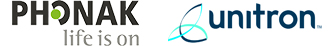 Phonak och Unitron logotype