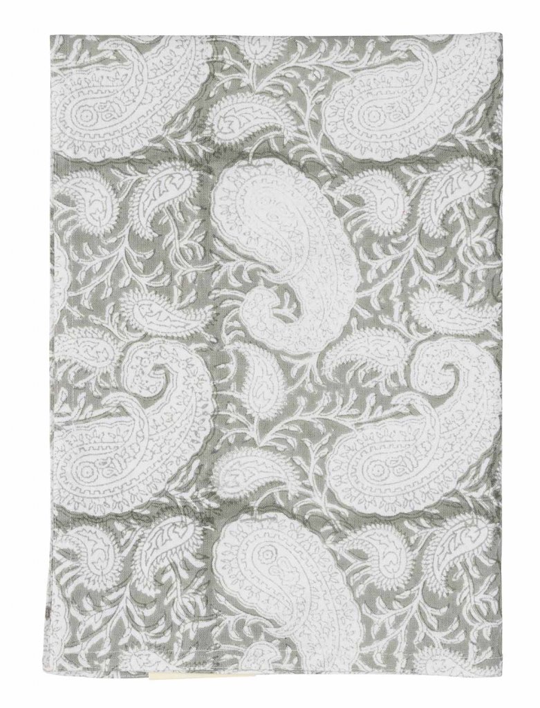 Kökshanddukar set med 2 st. "Big Paisley Light Grey" - 2