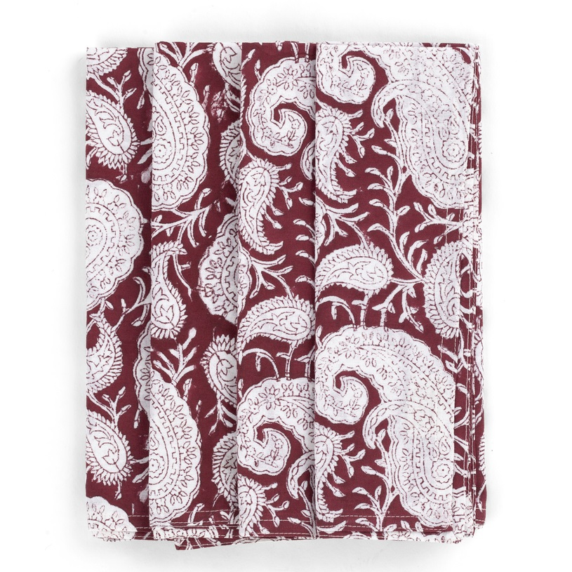 Tygservetter "Big Paisley Red"  4-pack