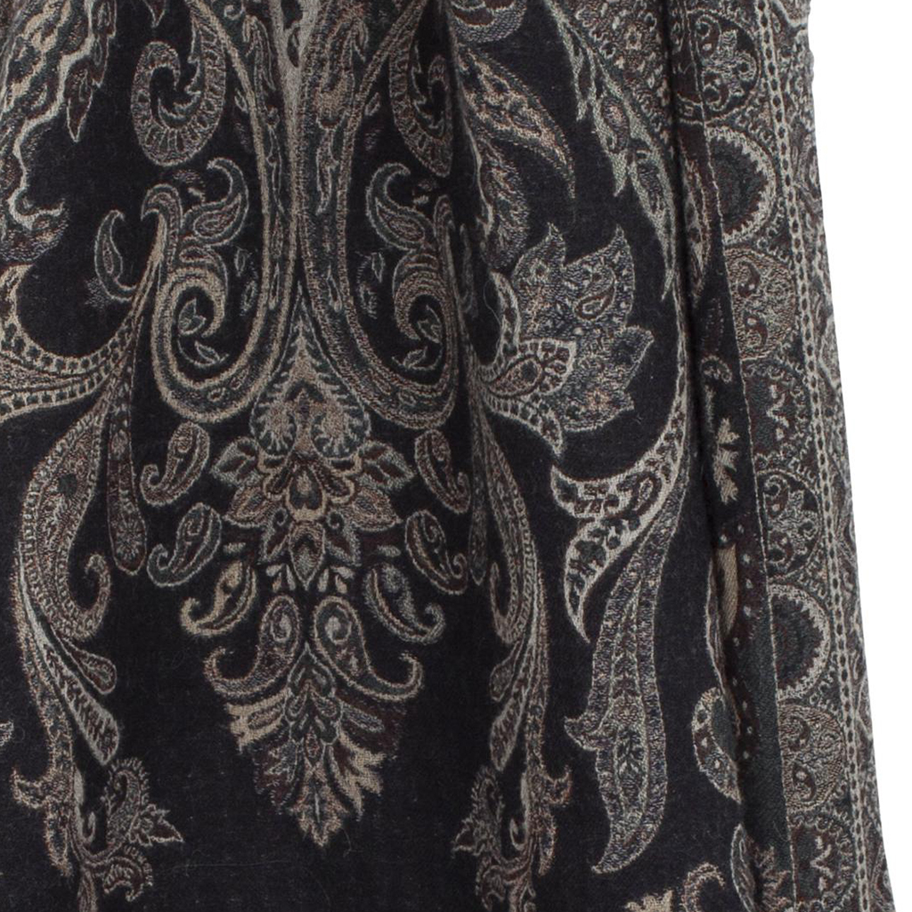 Pläd Paisley Black / Beige - Chamois - 3