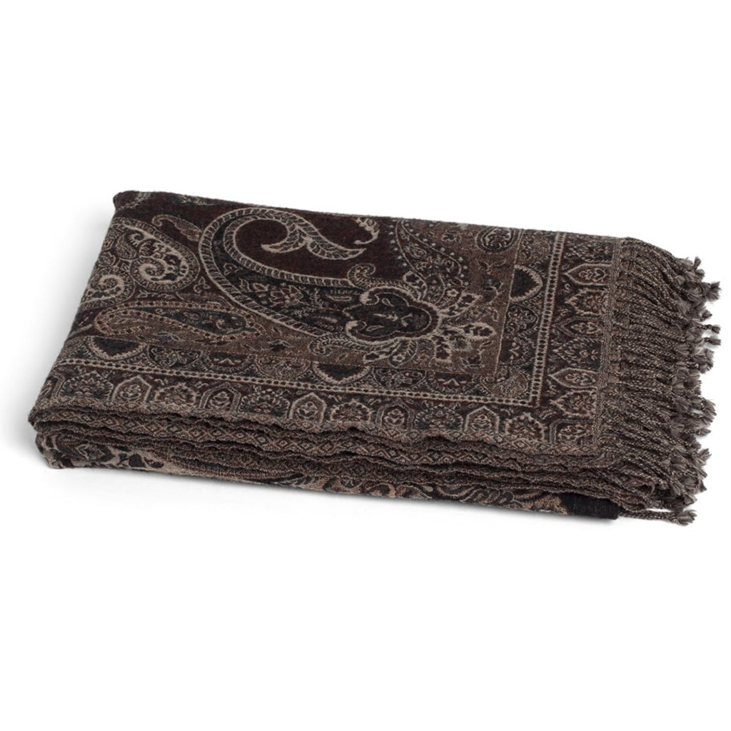 Pläd Paisley Black / Beige - Chamois