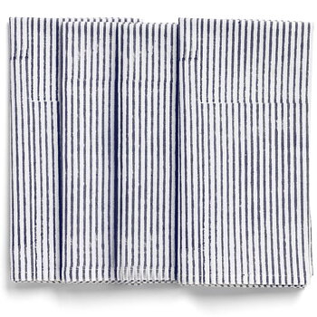 Servetter Navy Blue Stripe 4 st.