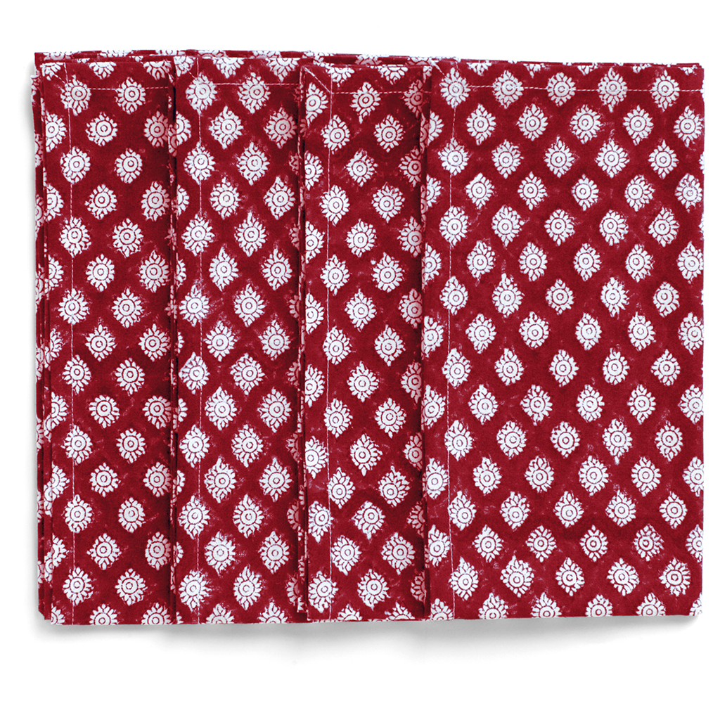 Servetter Medallion Red 4 st.