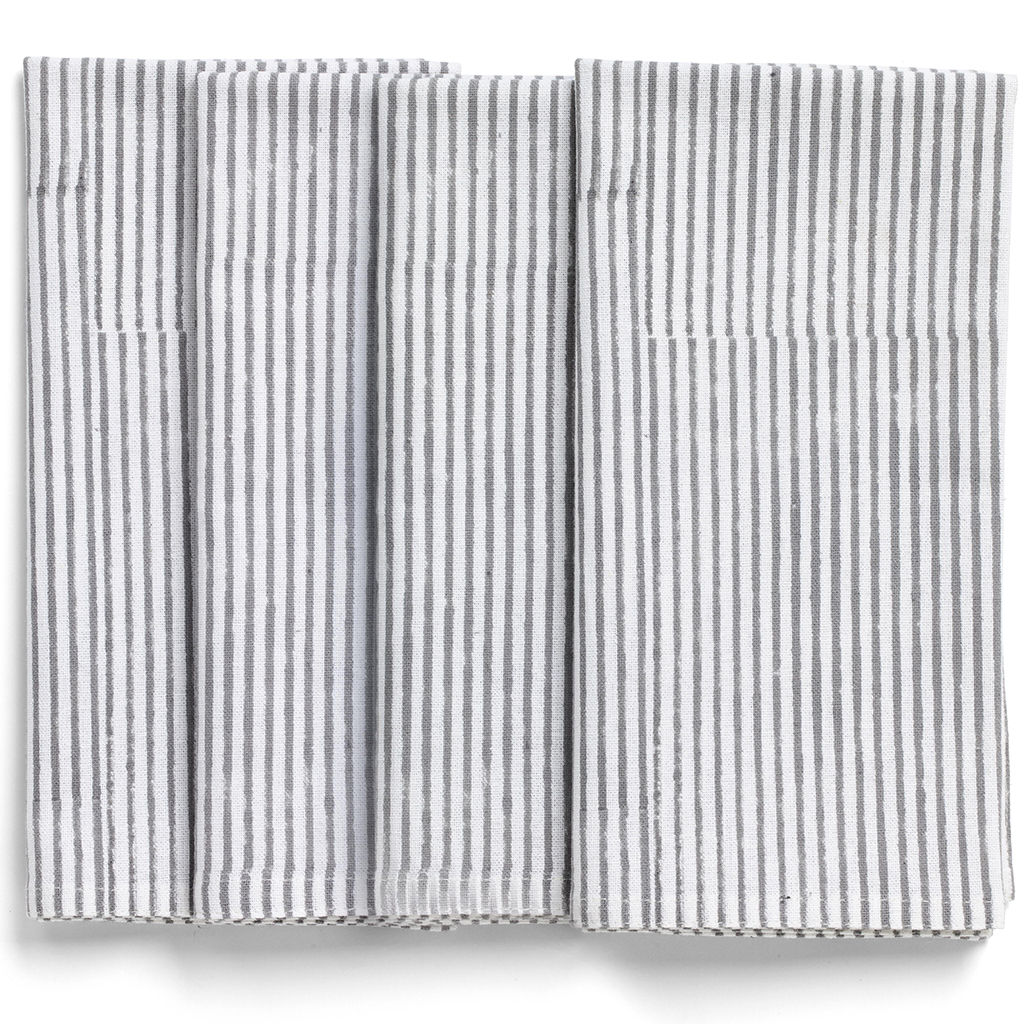 Servetter Grey Stripe 4 st.