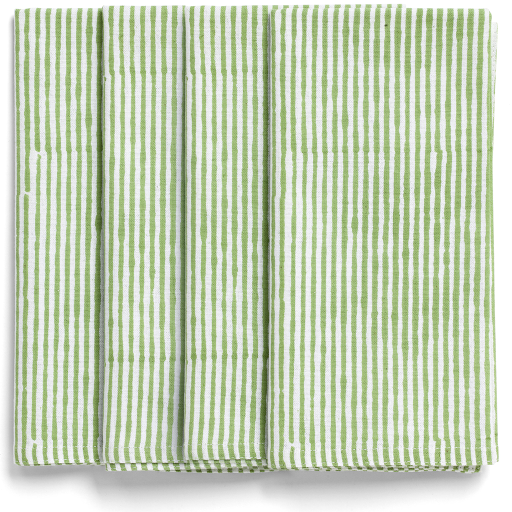 Servetter Green Stripe 4 st.
