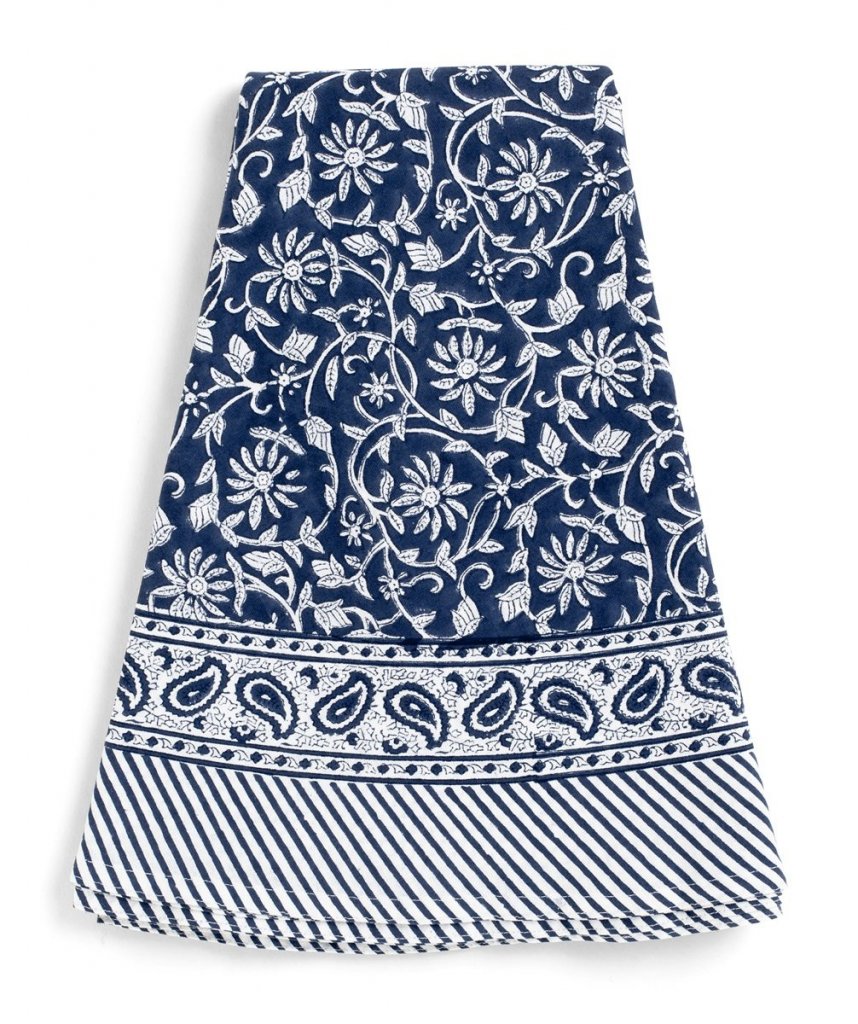 Rund bomullsduk Margerita Navy Blue
