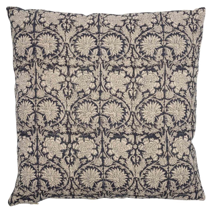 Kuddfodral i linne Paradise Dark Blue