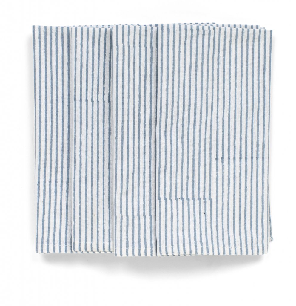 Servetter Indian Summer Blue Stripe - 4 st.