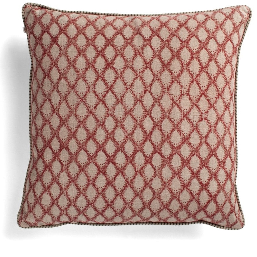 Kuddfodral i linne Cypress Red