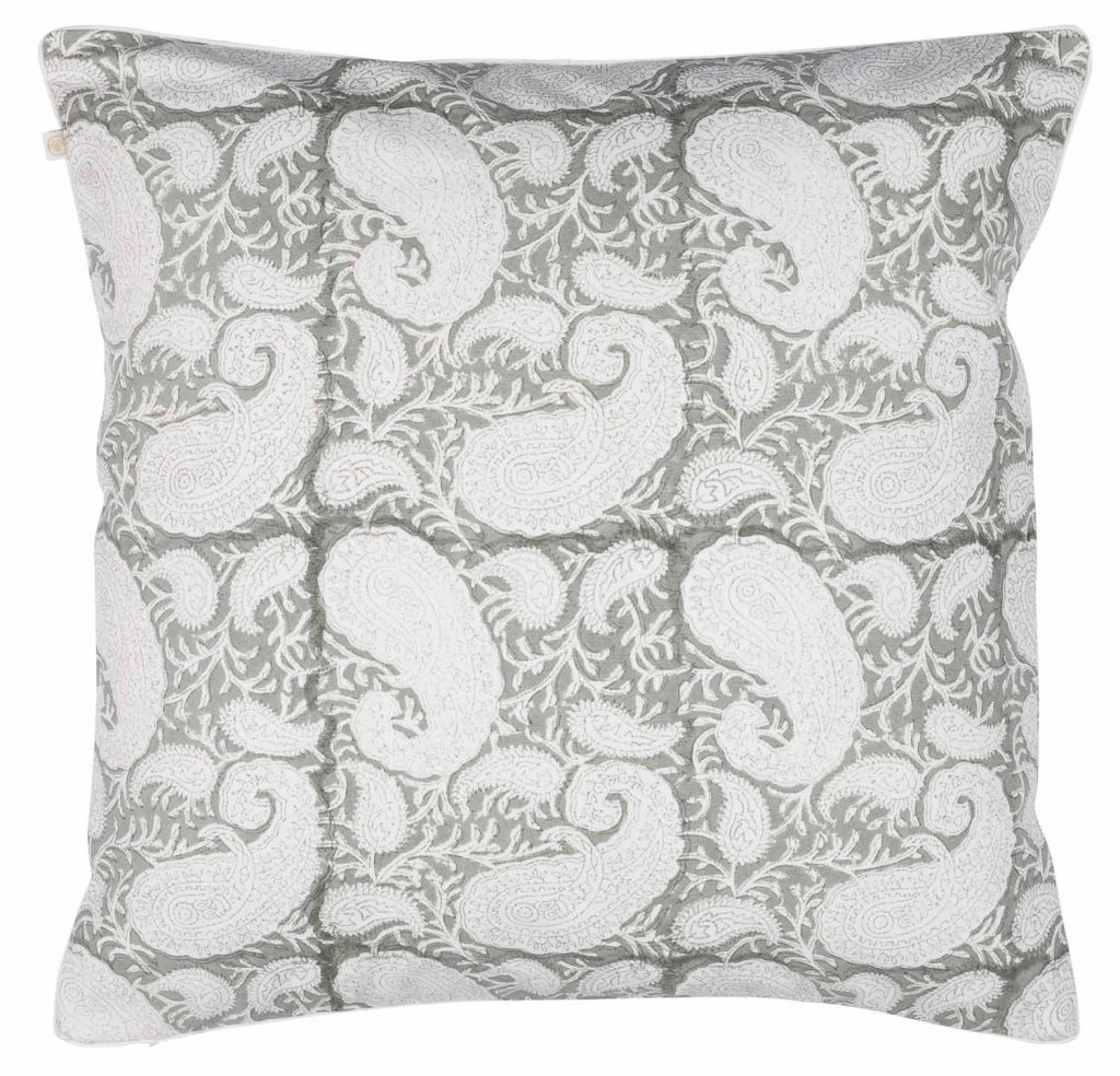 Kuddfodral Big Paisley Light Grey