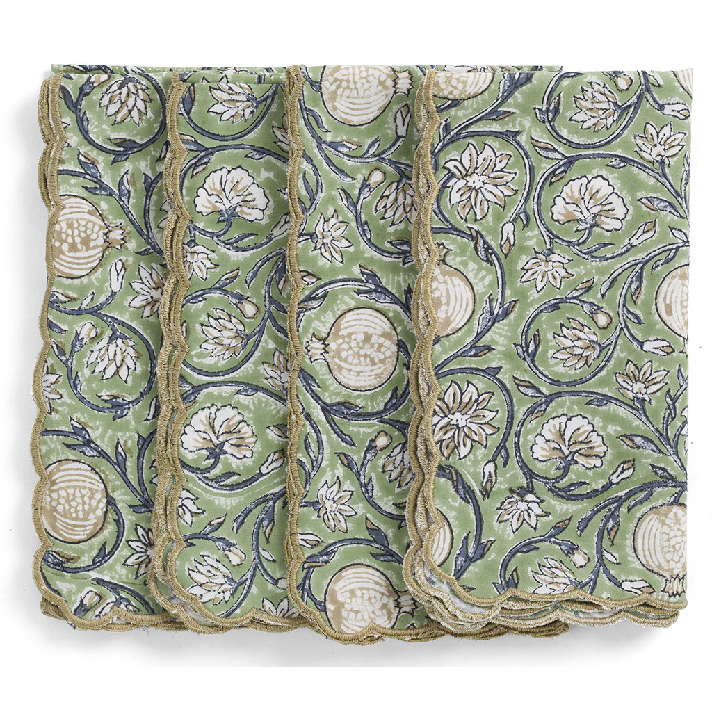 Servetter Tangier Pomegranate Green - 4 st.