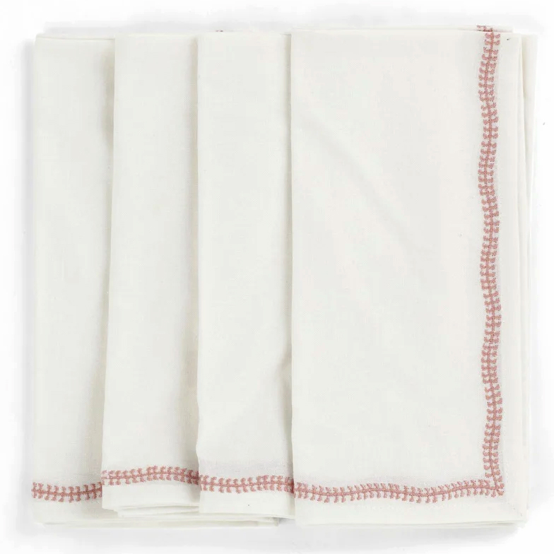 Servetter Embroidery - Lantana Rose - 4 st.