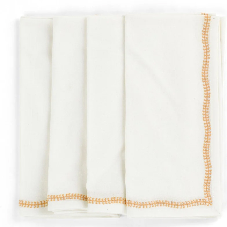 Servetter Embroidery - Orange - 4 st.