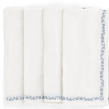 Servetter Embroidery - Dusty Blue - 4 st.