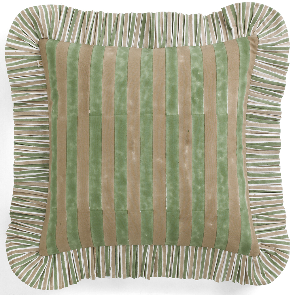 Kuddfodral Jaipur Stripe - Green