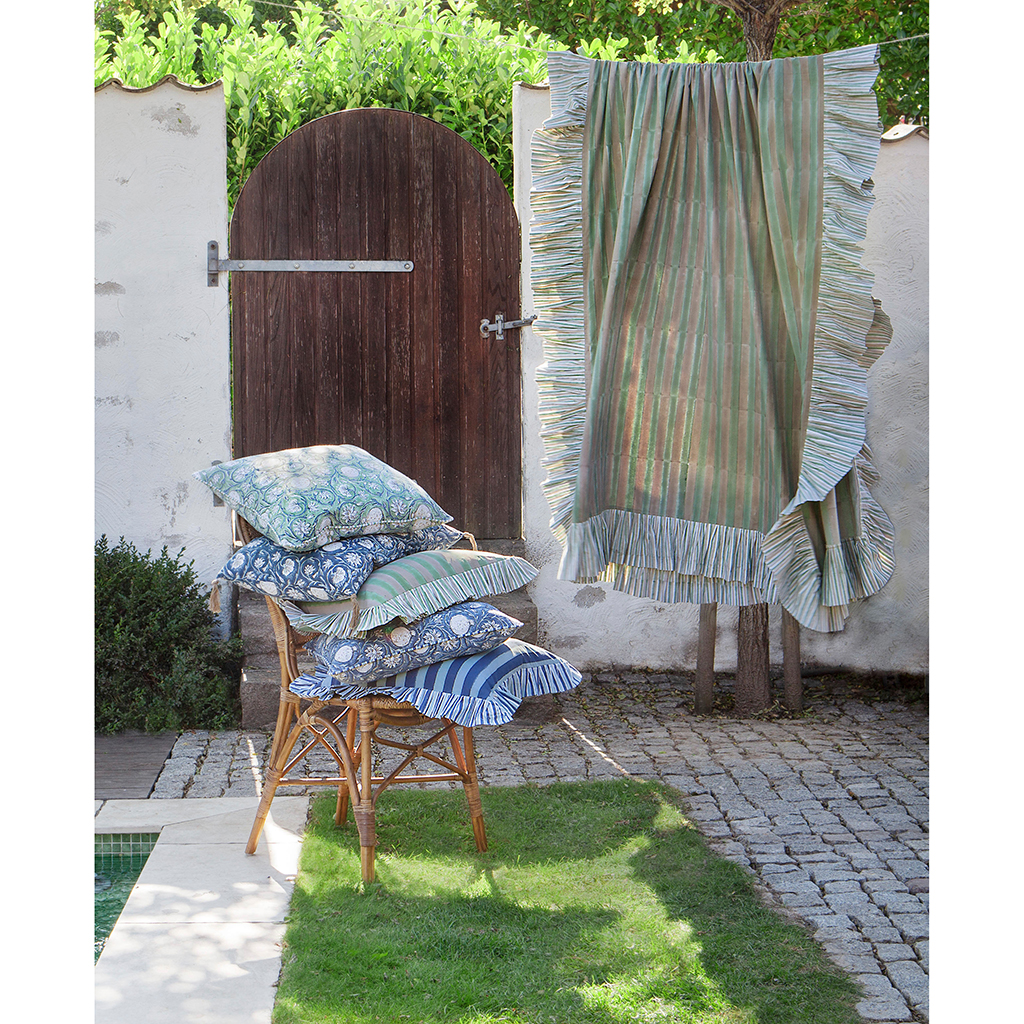 Kuddfodral Jaipur Stripe - Green - 3