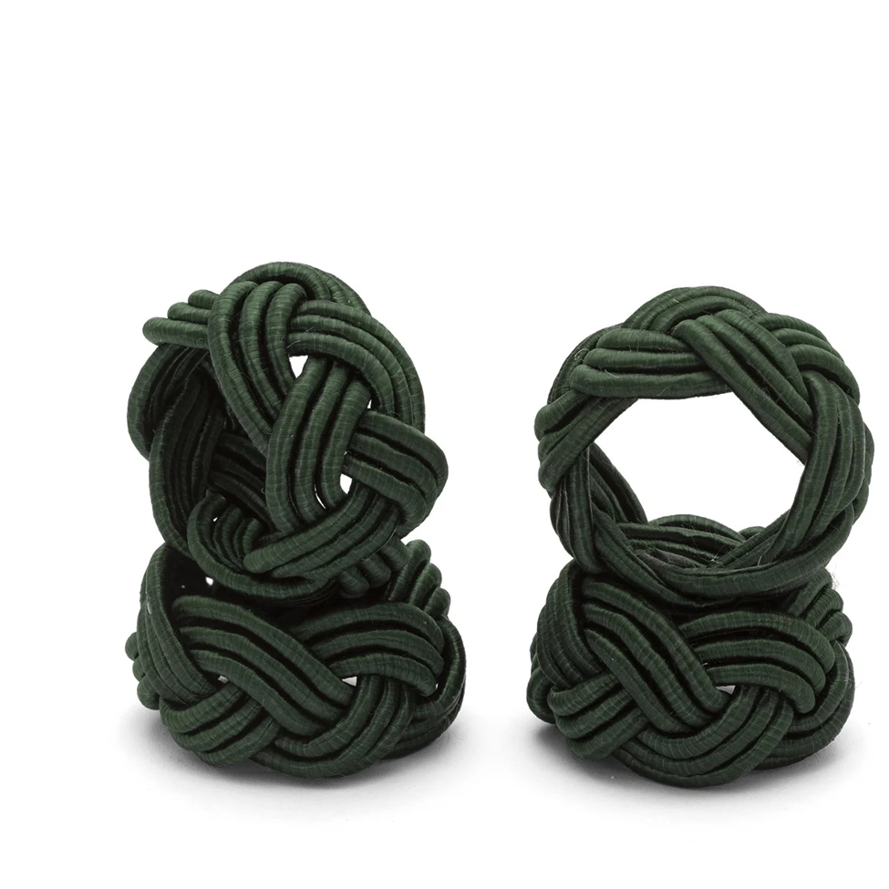 4 servettringar Green