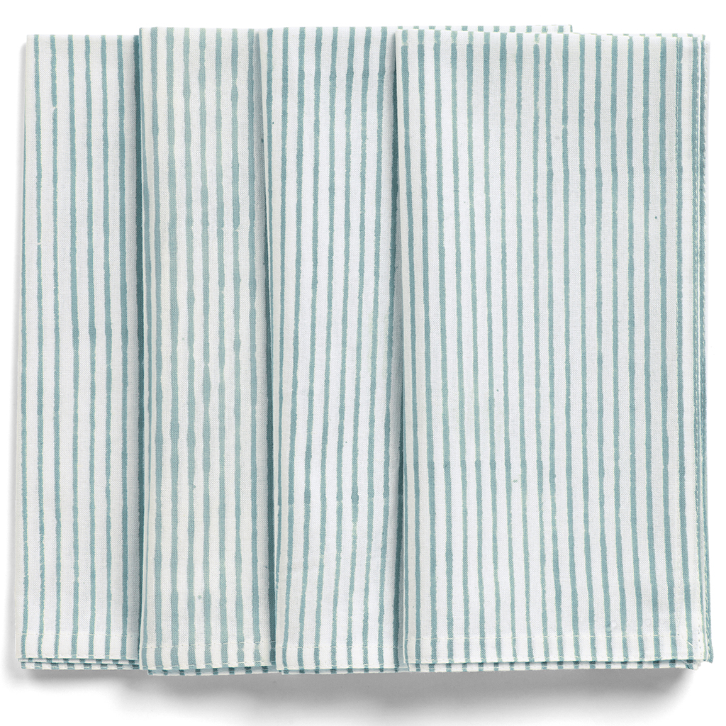 Servetter Stripe Turquoise - 4 st.