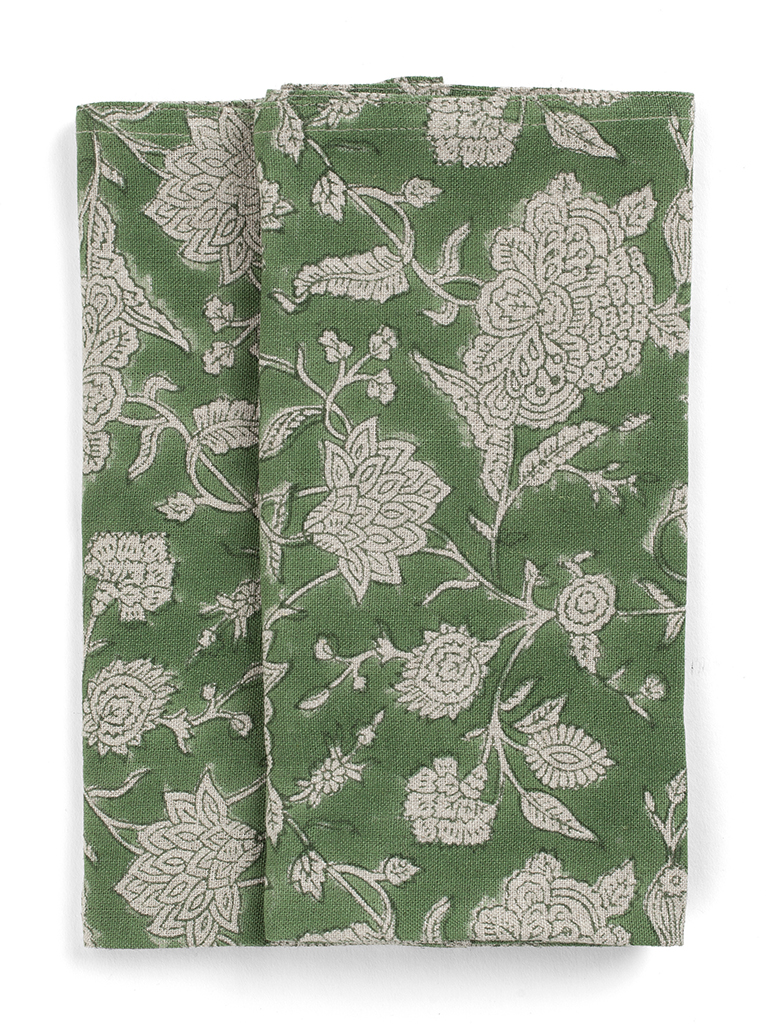 Linneservetter Indian Rose Green - 2-pack