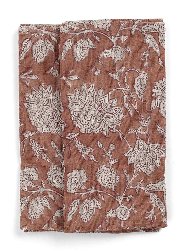 Linneservetter Indian Rose Terracotta - 2-pack