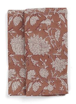 Linneservetter Indian Rose Terracotta - 2-pack