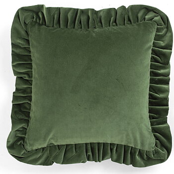 Kuddfodral Sammet med volang Green