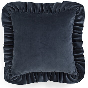 Kuddfodral Sammet med volang Denim Blue 