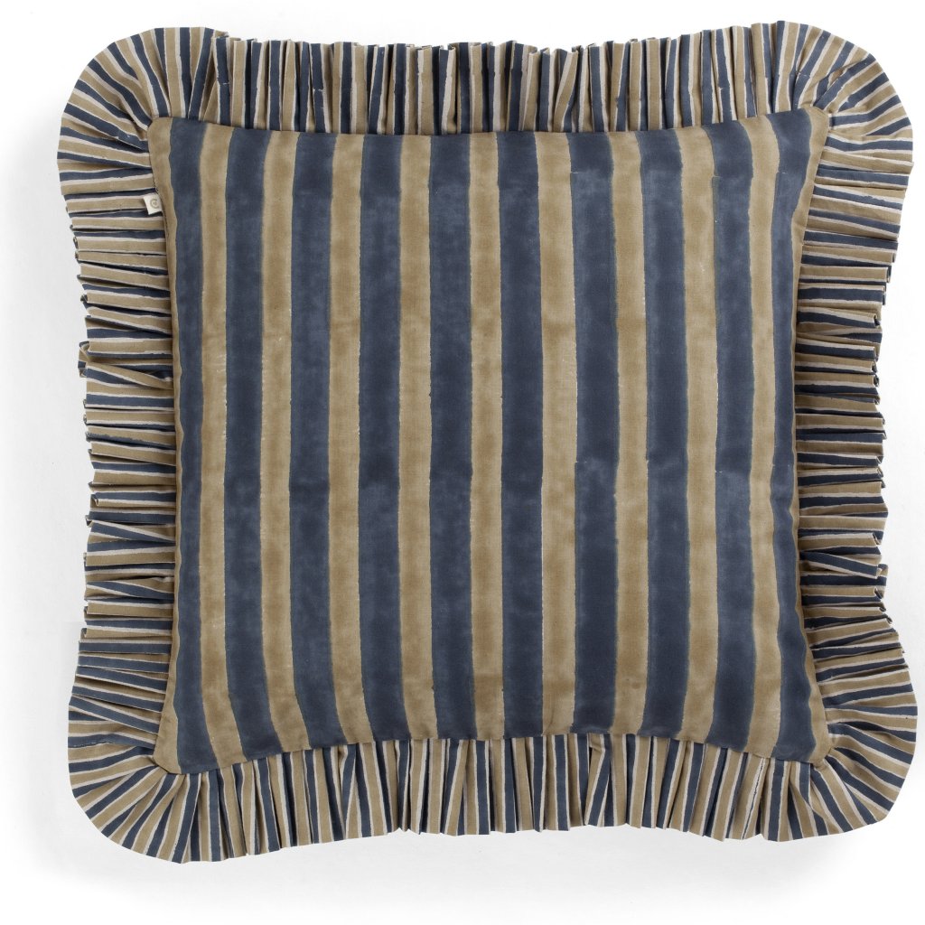 Kuddfodral Jaipur Stripes Beige & Blue