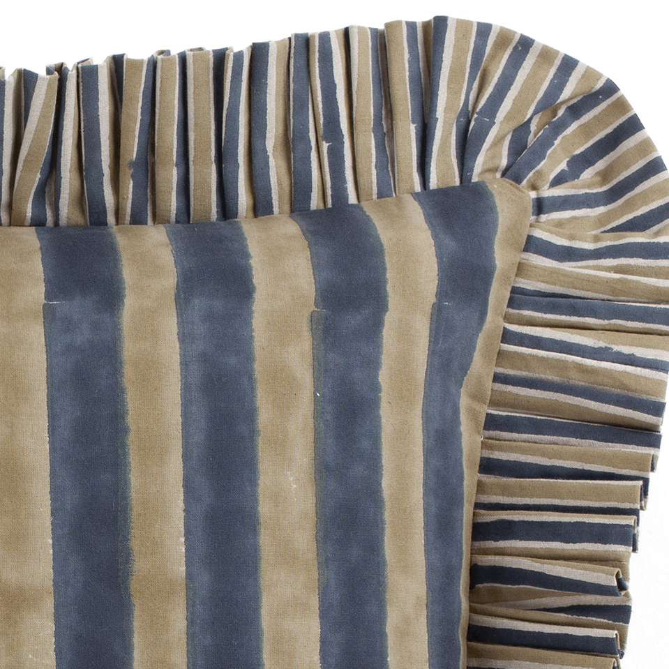 Kuddfodral Jaipur Stripes Beige & Blue - 2