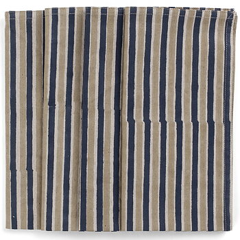 Servetter Stripe Beige & Blue 4 st.