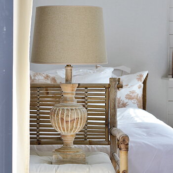 Lampfot Louis White Wash
