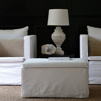 Lampfot Braxton White Wash