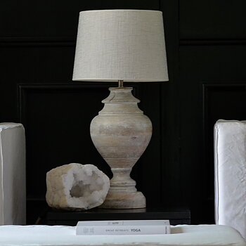 Lampfot Braxton White Wash