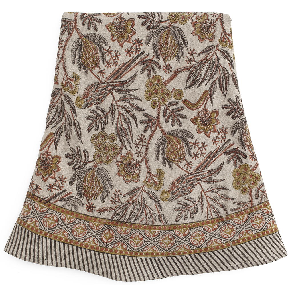 Rund linneduk Parrot Rust