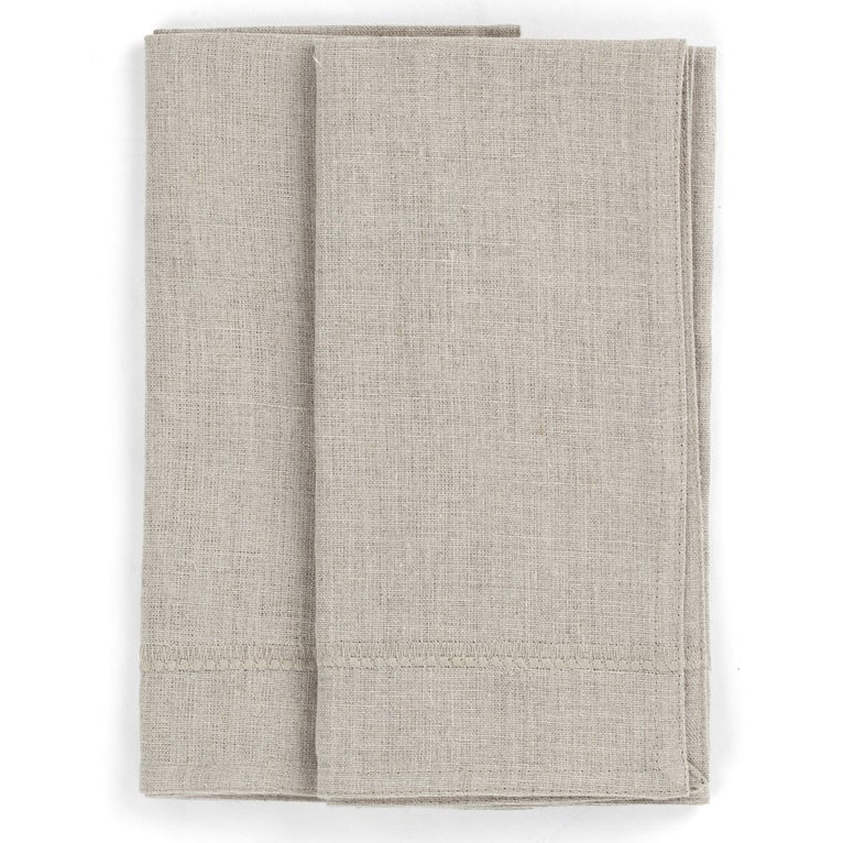 Linneservetter Embroidery Beige - 2 st.