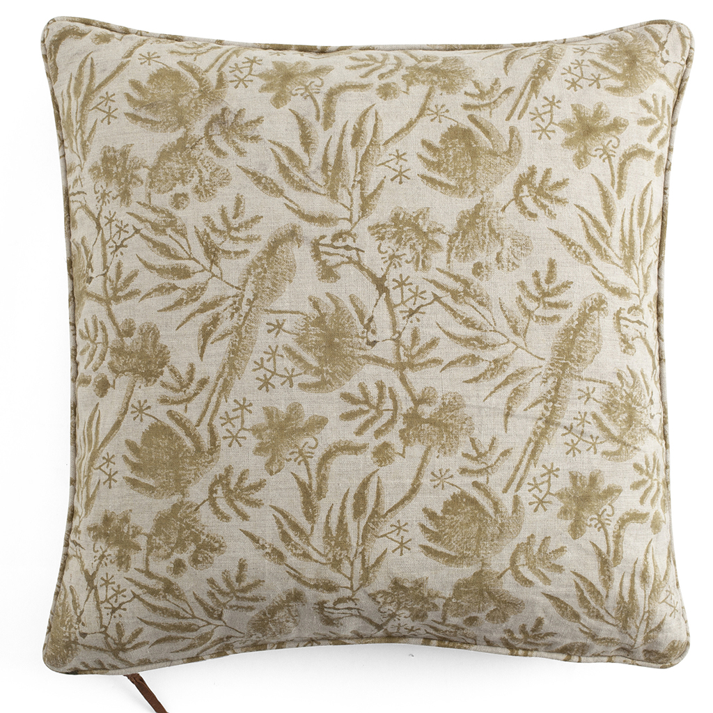Kuddfodral linne Parrot Ochre
