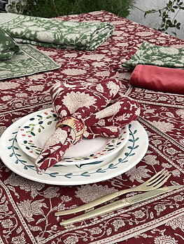 Linneservetter Indian Rose Red - 2-pack