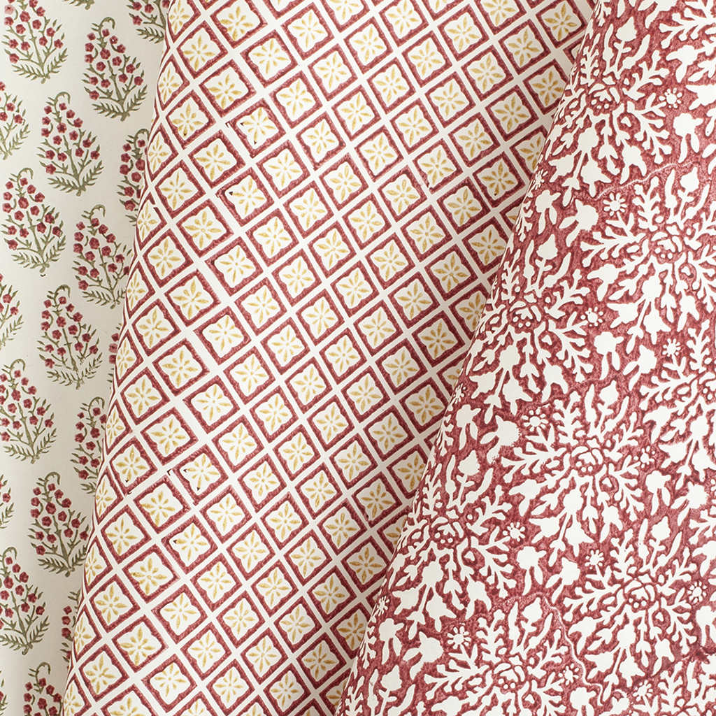 Presentpapper 3 ark Mixed Print Red - 2