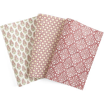 Presentpapper 3 ark Mixed Print Red