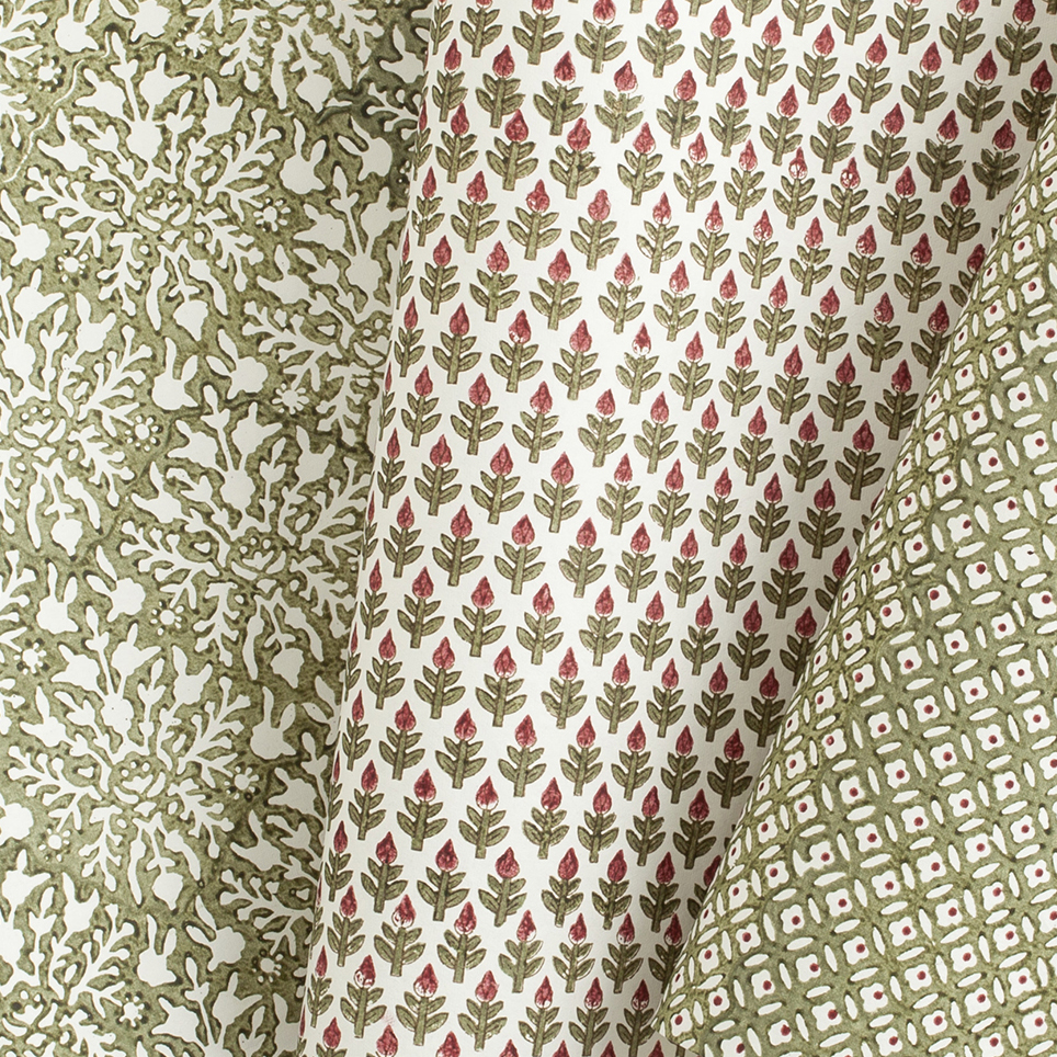 Presentpapper 3 ark Mixed Print Green - 2