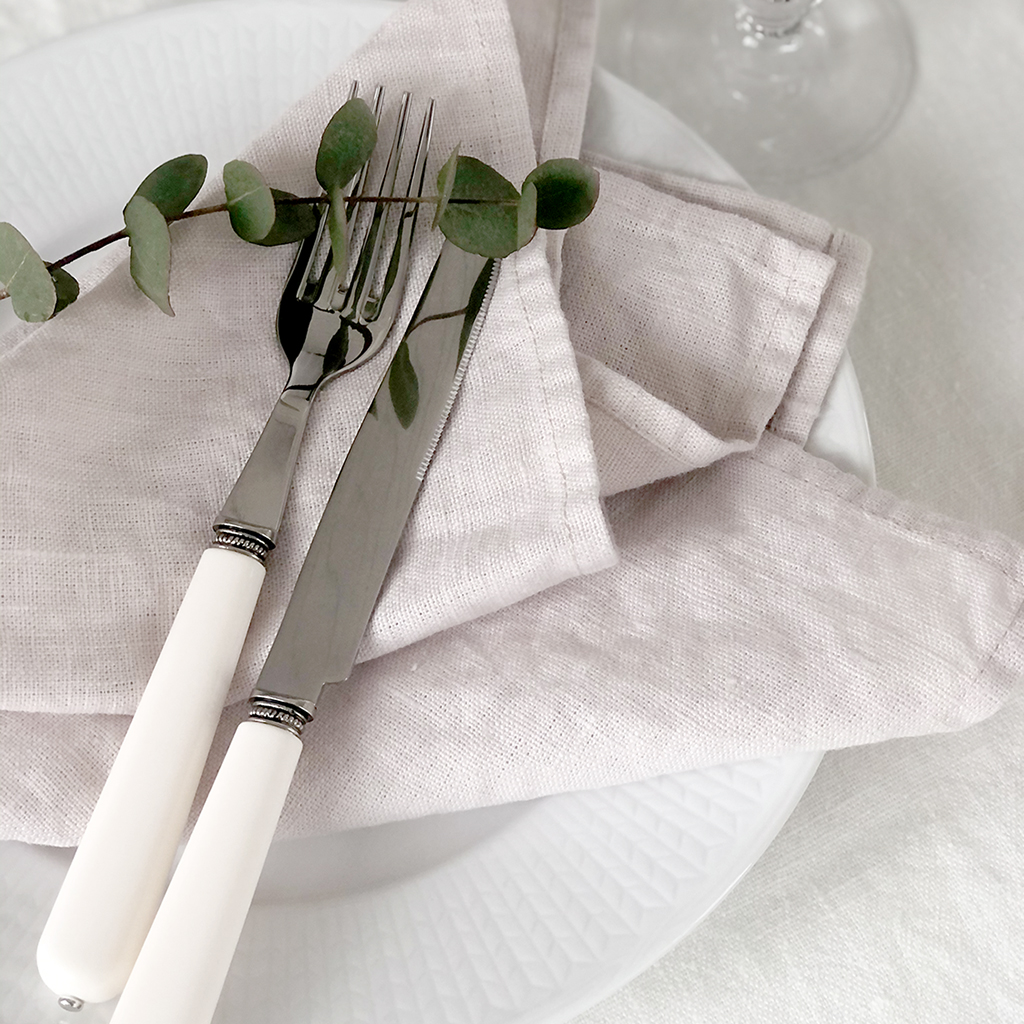 Linneservetter 2-pack Riviera Soft Pink