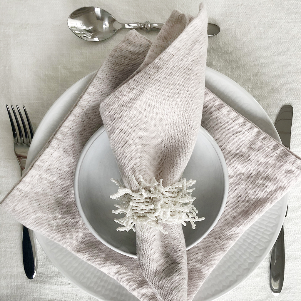 Linneservetter 2-pack Riviera Soft Pink - 3