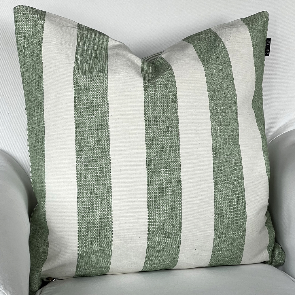 Kuddfodral Oxford Stripes Grass Green