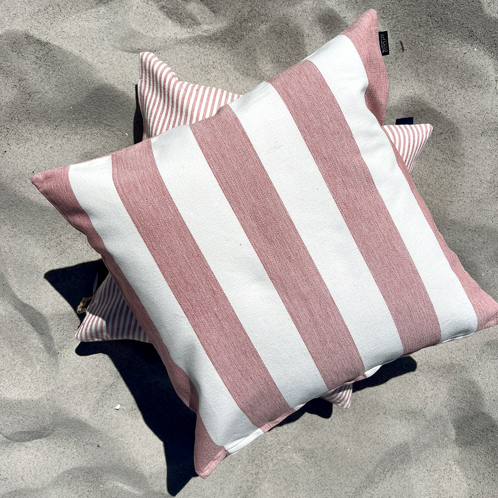 Kuddfodral Oxford Stripes Coral Red