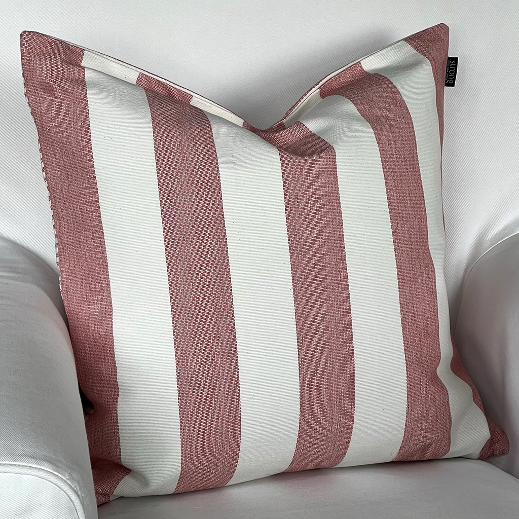 Kuddfodral Oxford Stripes Coral Red - 2